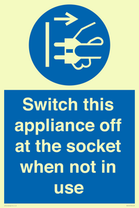 Switch this appliance off at the socket when not in use